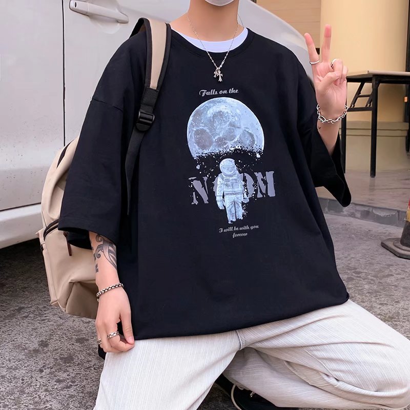 Men T-Shirts All-Match Half-Sleeved Loose Printing