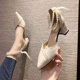 Nude Block Heels Summer Stiletto Heels