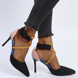 High Heels Ladies Sandals Summer Sexy Pointed Stiletto Cross Lace-up High Heels