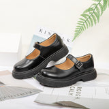 Mary Jane Shoes Women'S Leather Shoes Summer Mary Jane Shoes