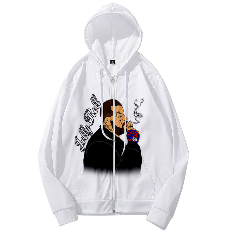 Jelly Roll Hoodie 3d Printed Zipper Hooded Men'S Women'S Pullover