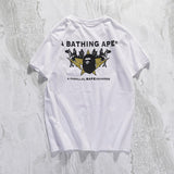 Bathing Ape T Shirt Cartoon Anime Short Sleeve White Loose Round Neck Summer T-shirt