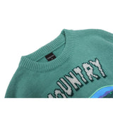 Men Sweater Cartoon Stickers Cloth Printing Knitwear Men's Street Pullover