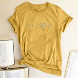 Valentine's Day T Shirt ECG Heart-Shaped Rhinestone Summer Large Size Top