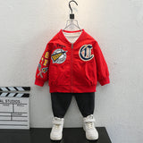 Toddler Boys Jackets Boys Autumn Clothing Baseball Uniform Jacket