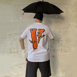Vlone Large V Short Sleeve Splashed Ink Printing Simple Fog Men'S And Women'S Tshirt Tee Shirt