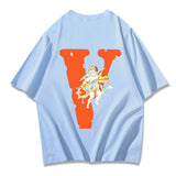 Vlone T Shirts Pikachu Casual Loose Printed Short Sleeve T-Shirt