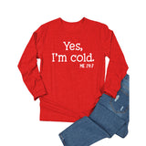 Yes I M Cold Sweatshirts Casual Loose Oversized Long Sleeves T-shirt