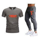 Vlone T Shirts & Pants 2 Piece Set Sports Short Sleeve Men'S Summer T-Shirt Casual