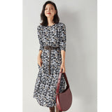 Gloria Vanderbilt Elegant Floral round Neck Loose Pleating