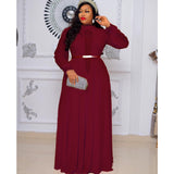 African Dashiki Dress with Embroidered Long Skirt