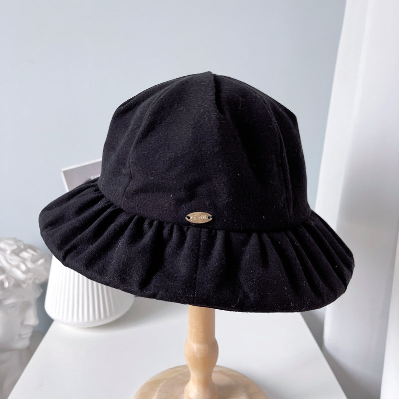 Lorna Murray Hats Bucket Hat Children Warm Cloth Cap Solid Color Simple Basin Hat