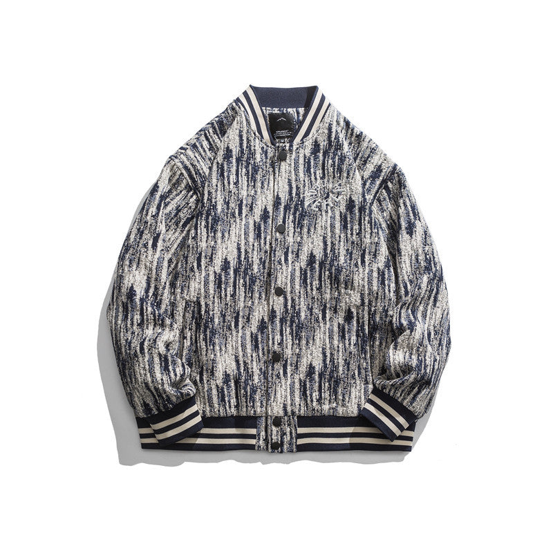 Man Fall Outfis Autumn Vintage Distressed Snowflake Jacket Men's Street BF Loose Lapels Jacket