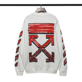 Off White Sweatshirts Fall/Winter Arrow Print Round-Neck Pullover