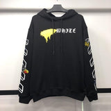 Off White Hoodie With Arrow Print Men'S Casual And Comfortable Embroidered Printed Sweater Owt
