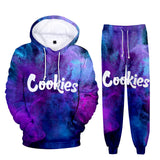 Cookies Hoodie Digital Color Printing Sweet Hooded Ankle Banded Pants Set
