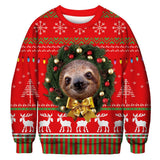 Men and Women Grinch Sweater Christmas Pattern 3D Loose-Fitting Casual round-Neck Sweatshirt