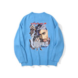 Men Sweater Character Printed Sweater Men's round Neck Sweater Trendy Pullover