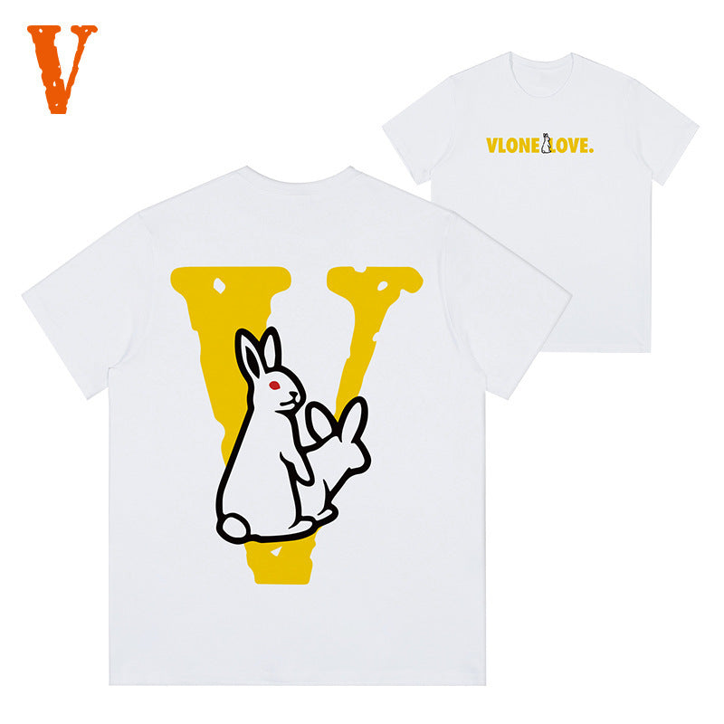 Vlone T Shirt Summer Couple T-Shirt Top Large Size Loose Short-Sleeved Shirt