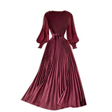 Betty Draper Valentine's Day Dress Women's Clothing Spring French Dress Long Pleated Skirt