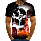 Skull T Shirt 3D Digital Printing Skull Digital Printing 3D Short Sleeve T-shirt
