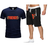 Vlone T Shirts & Shorts 2 Piece Set Summer Trendy Shorts Men'S Casual