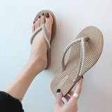 Women Open Toe Sandals Flats Plus Size Summer Fashion Casual Sandals