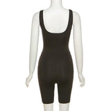 Summer Women's New Collection Sexy Cutout Sleeveless Low-Cut High Waist Tight Casual Sports Jumpsuit