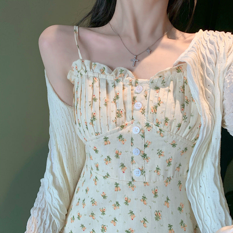 Regency Dress Platycodon Grandiflorum Strap Floral Dress