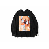 Man Fall Outfits Long-Sleeved T-shirt Men and Women Loose Autumn and Winter Hip Hop Casual