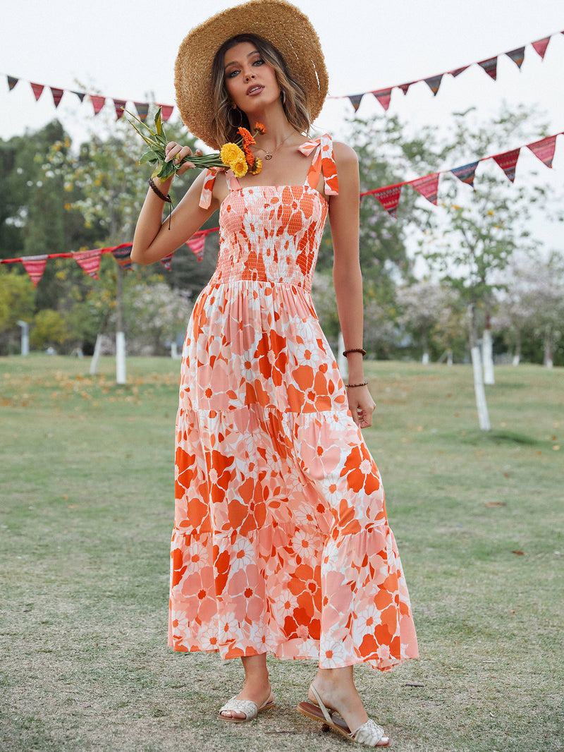 Nine Britton Dress Spaghetti-Strap Floral Print Swing Cake Dress