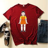 Squid Game Costume Wooden Game Printed Short-Sleeved T-shirt