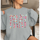 Merry and Bright Sweatshirts round Neck Long Sleeve Sweater Dazzling Color Letters Printed