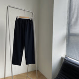 Grey Sweatpants Winter Leisure Sports Loose Elastic Waist