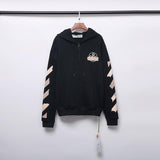 Off White Hoodie With Arrow Print Printed Cotton Sweater Zipper Coat Owt