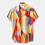 Camp Collar Shirt Short-Sleeved Shirt Floral Ethnic Style