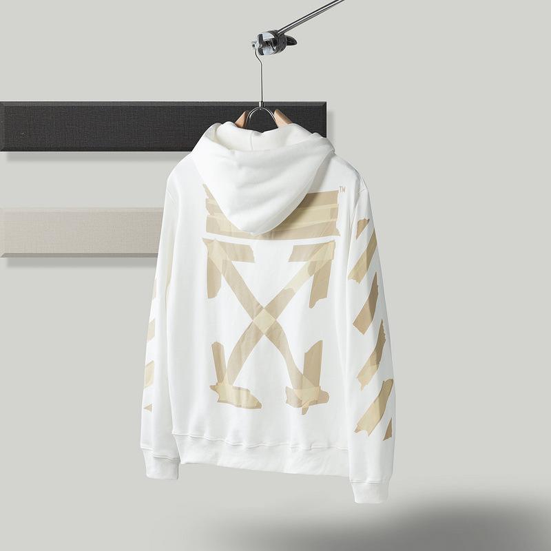 Off White Winter Hoodie Hooded Sweater Casual Zipper Long Sleeve Men'S Clothing Owt