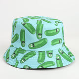 Bucket Hat Fishing Cap Cotton Print Fisherman Hat Cartoon Animation Men and Women Student Anti-Sunburn Sun Hat