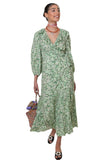 Kendall Jenner Wedding Guest Dress Ruffled V-neck Wrap Style Waist Slimming Floral