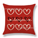 Valentine's Day Pillow Covers 4 Piece Random Styles Together, Home Decoration Red Letter Office Waist Cushion Cover