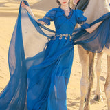 Coachella Music Festival Outfits Women's Desert Retro Long Dress Summer Dress