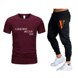 Vlone T Shirts & Pants 2 Piece Set T-Shirt Men'S Suit Printed Sports