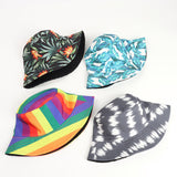 Bucket Hat Fishing Cap Cotton Print Fisherman Hat Men's Spring and Summer Rainbow Color Personalized Printing