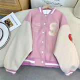 Valentine's Day Jacket Pink Love Angel Baseball Uniform Jacket
