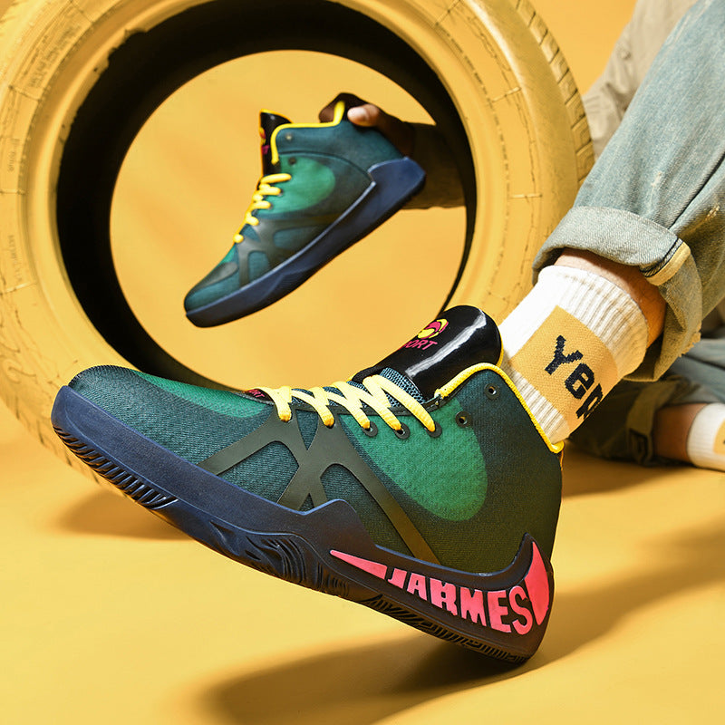 Men's Sneaks & Athletic Basketball Shoes Spring Sneakers Summer Breathable High Top Sneakers Men's Trendy Fashion Basketball Shoes