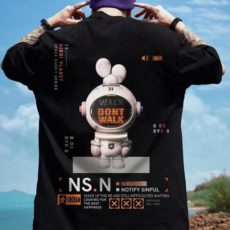 Men T-Shirts Three-Dimensional Printed Loose Half Sleeve