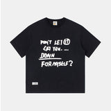 Men T Shitrs Handwriting Letter Graffiti Round Neck