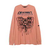 Man Fall Outfits High Street Simple Embroidered Letter Pattern Long Sleeve T-shirt Men and Women Oversize Loose round Neck