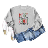 Merry and Bright Sweatshirts Merry Teacher Bright Casual round Neck Sweater