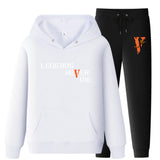 Vlone Hoodie & Pants 2 Piece Set Printing Sweatshirt And Sweatpants Fall Winter Hooded